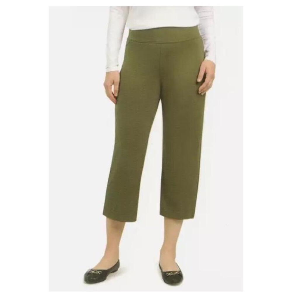 Lands' End Shore Stretch Knit Capri, Green, Small AJ9